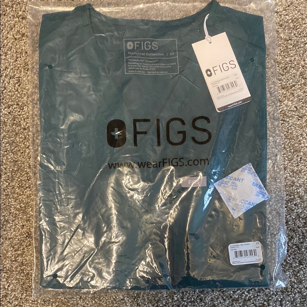 Figs Teal Scrub Top